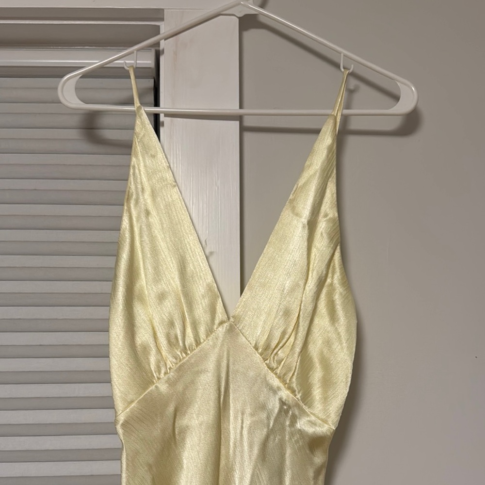 Bec & Bridge Light Yellow MOON DANCE V MAXI DRESS